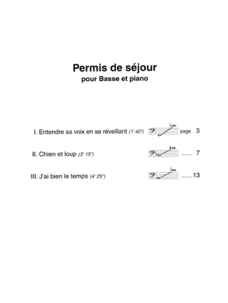 Permis de Séjour - Daniel-Lesur - Partition - Mélodies
